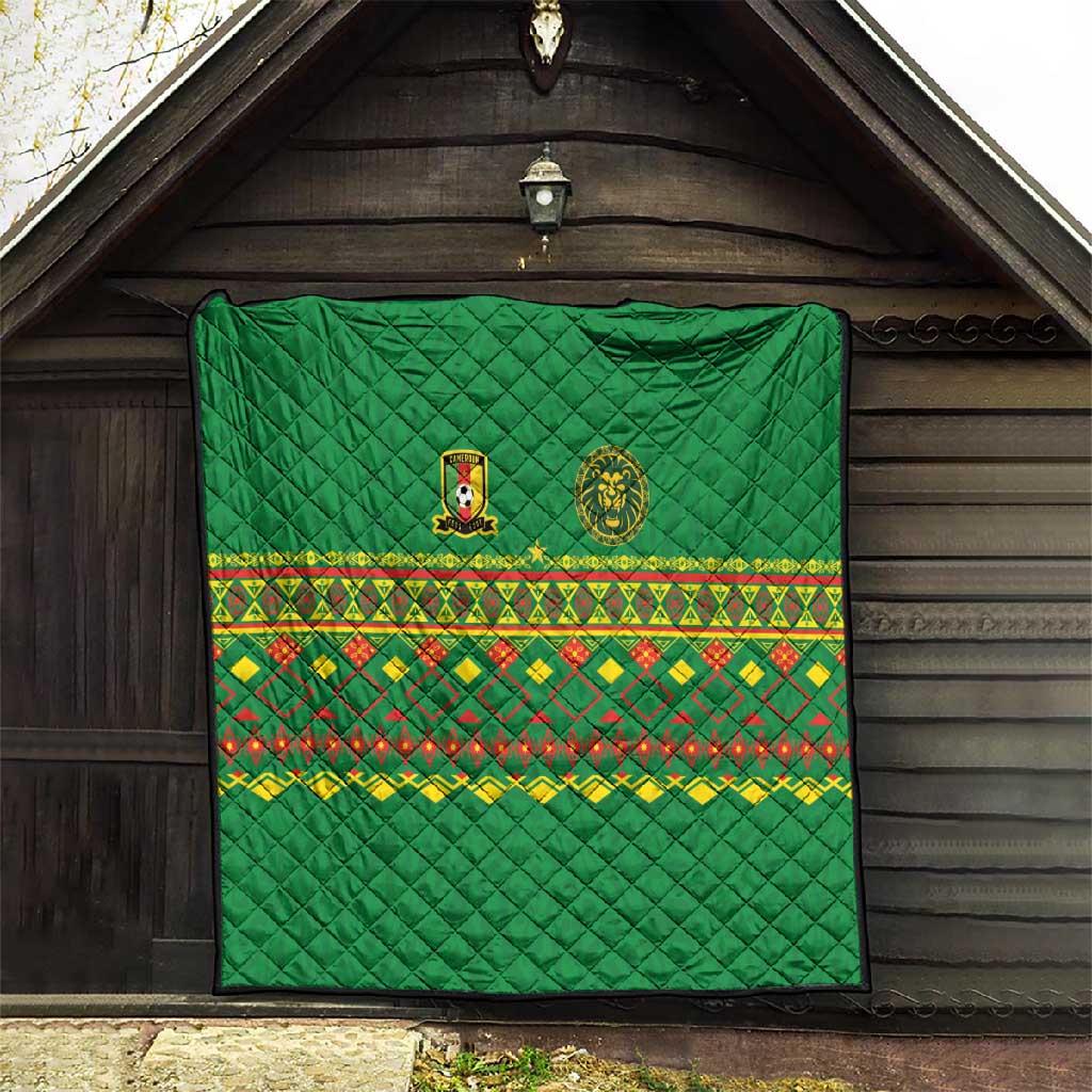 Cameroon Football Quilt Tribal Motifs Green Color - African Pride