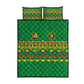 Cameroon Football Quilt Bed Set Tribal Motifs Green Color - African Pride