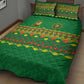 Cameroon Football Quilt Bed Set Tribal Motifs Green Color - African Pride