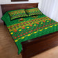 Cameroon Football Quilt Bed Set Tribal Motifs Green Color - African Pride