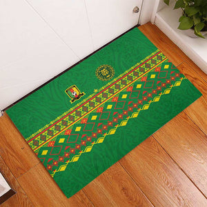 Cameroon Football Rubber Doormat Tribal Motifs Green Color - African Pride