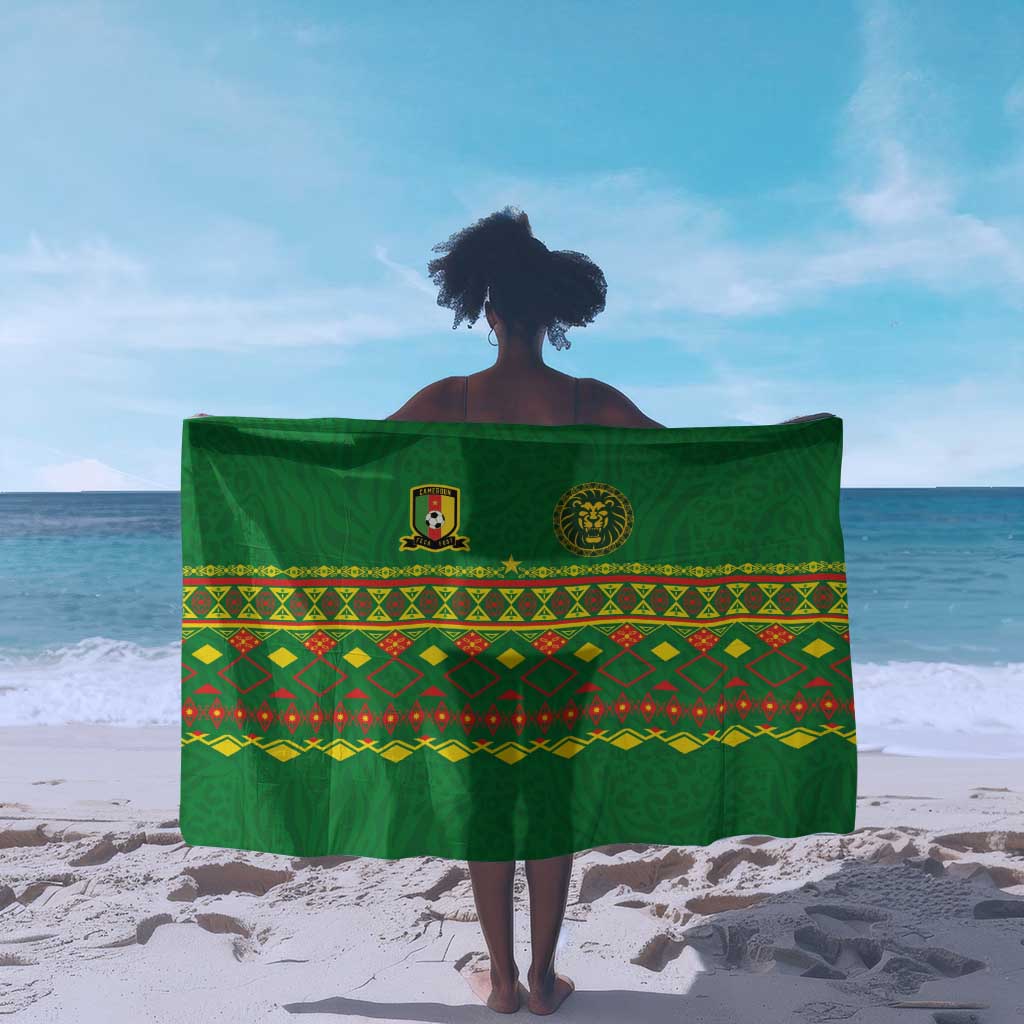 Cameroon Football Sarong Tribal Motifs Green Color - African Pride