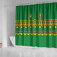 Cameroon Football Shower Curtain Tribal Motifs Green Color - African Pride