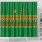 Cameroon Football Shower Curtain Tribal Motifs Green Color - African Pride