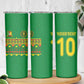 Custom Cameroon Football Skinny Tumbler Tribal Motifs Green Color - African Pride