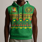 Custom Cameroon Football Sleeveless Hoodie Tribal Motifs Green Color - African Pride