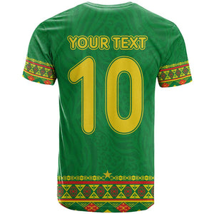 Custom Cameroon Football T shirt Tribal Motifs Green Color - African Pride