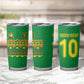 Custom Cameroon Football Tumbler Cup Tribal Motifs Green Color - African Pride
