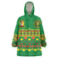 Custom Cameroon Football Wearable Blanket Hoodie Tribal Motifs Green Color - African Pride