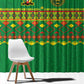 Cameroon Football Window Curtain Tribal Motifs Green Color - African Pride