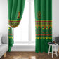 Cameroon Football Window Curtain Tribal Motifs Green Color - African Pride