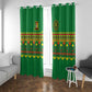 Cameroon Football Window Curtain Tribal Motifs Green Color - African Pride