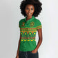 Custom Cameroon Football Women Polo Shirt Tribal Motifs Green Color - African Pride