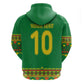 Custom Cameroon Football Zip Hoodie Tribal Motifs Green Color - African Pride