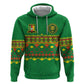Custom Cameroon Football Zip Hoodie Tribal Motifs Green Color - African Pride