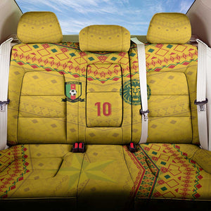 Custom Cameroon Football Back Car Seat Cover Tribal Motifs Yellow Color - African Pride