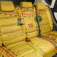 Custom Cameroon Football Back Car Seat Cover Tribal Motifs Yellow Color - African Pride