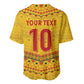 Custom Cameroon Football Baseball Jersey Tribal Motifs Yellow Color - African Pride