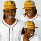 Custom Cameroon Football Baseball Net Cap Tribal Motifs Yellow Color - African Pride