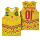 Custom Cameroon Football Basketball Jersey Tribal Motifs Yellow Color - African Pride