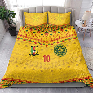 Custom Cameroon Football Bedding Set Tribal Motifs Yellow Color - African Pride