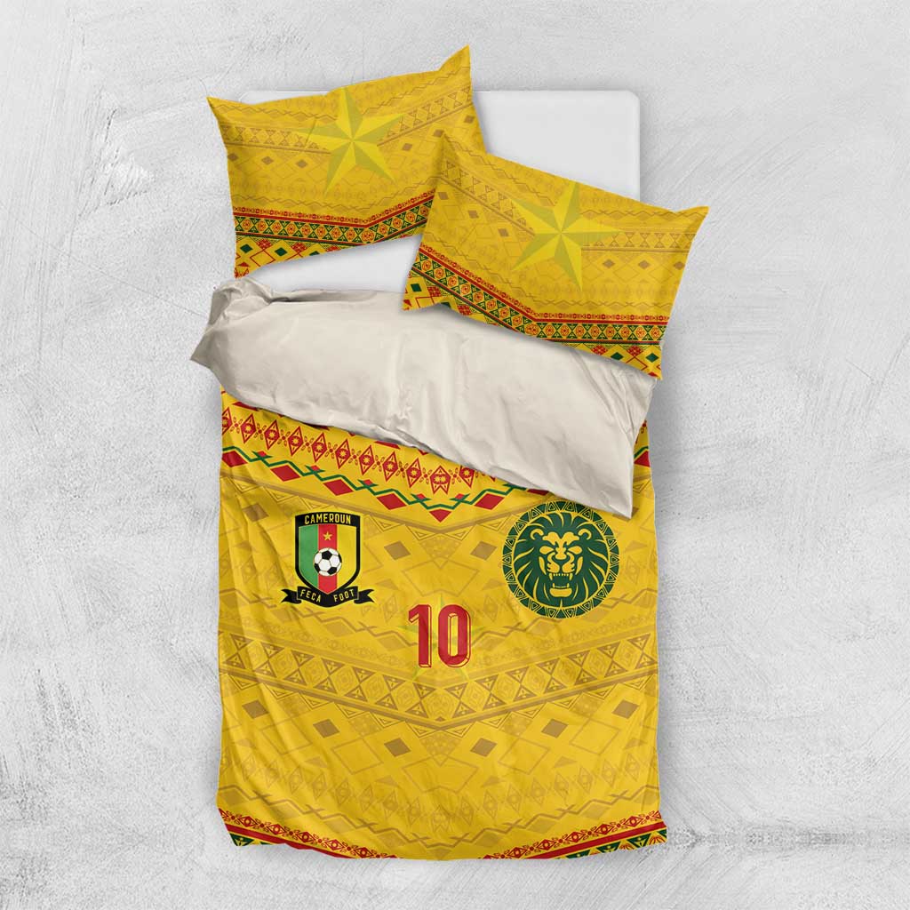 Custom Cameroon Football Bedding Set Tribal Motifs Yellow Color - African Pride