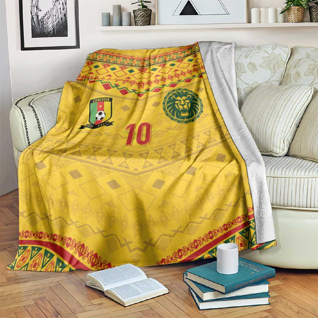 Custom Cameroon Football Blanket Tribal Motifs Yellow Color - African Pride