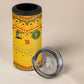 Custom Cameroon Football 4 in 1 Can Cooler Tumbler Tribal Motifs Yellow Color - African Pride