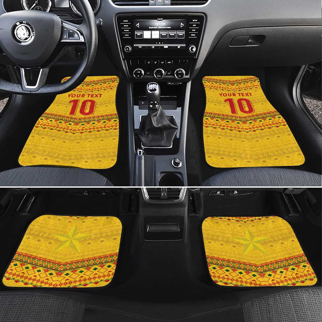 Custom Cameroon Football Car Mats Tribal Motifs Yellow Color - African Pride