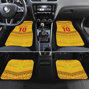 Custom Cameroon Football Car Mats Tribal Motifs Yellow Color - African Pride