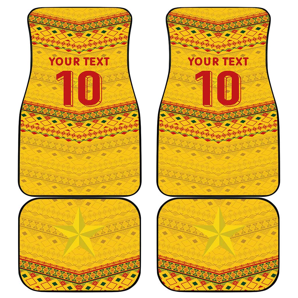 Custom Cameroon Football Car Mats Tribal Motifs Yellow Color - African Pride