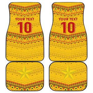 Custom Cameroon Football Car Mats Tribal Motifs Yellow Color - African Pride