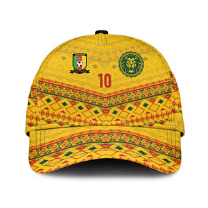 Custom Cameroon Football Classic Cap Tribal Motifs Yellow Color - African Pride