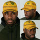 Custom Cameroon Football Classic Cap Tribal Motifs Yellow Color - African Pride