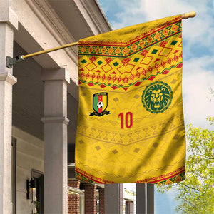 Custom Cameroon Football Garden Flag Tribal Motifs Yellow Color - African Pride