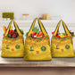 Custom Cameroon Football Grocery Bag Tribal Motifs Yellow Color - African Pride