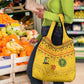 Custom Cameroon Football Grocery Bag Tribal Motifs Yellow Color - African Pride