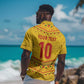 Custom Cameroon Football Hawaiian Shirt Tribal Motifs Yellow Color - African Pride