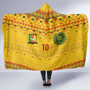 Custom Cameroon Football Hooded Blanket Tribal Motifs Yellow Color - African Pride