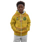 Custom Cameroon Football Kid Hoodie Tribal Motifs Yellow Color - African Pride