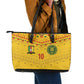 Custom Cameroon Football Leather Tote Bag Tribal Motifs Yellow Color - African Pride