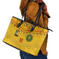 Custom Cameroon Football Leather Tote Bag Tribal Motifs Yellow Color - African Pride