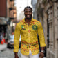 Custom Cameroon Football Long Sleeve Button Shirt Tribal Motifs Yellow Color - African Pride