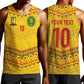 Custom Cameroon Football Men Tank Top Tribal Motifs Yellow Color - African Pride