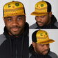 Custom Cameroon Football Mesh Trucker Cap Tribal Motifs Yellow Color - African Pride