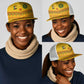 Custom Cameroon Football Mesh Trucker Cap Tribal Motifs Yellow Color - African Pride