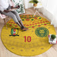 Custom Cameroon Football Round Carpet Tribal Motifs Yellow Color - African Pride