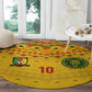 Custom Cameroon Football Round Carpet Tribal Motifs Yellow Color - African Pride