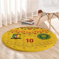 Custom Cameroon Football Round Carpet Tribal Motifs Yellow Color - African Pride