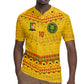 Custom Cameroon Football Rugby Jersey Tribal Motifs Yellow Color - African Pride